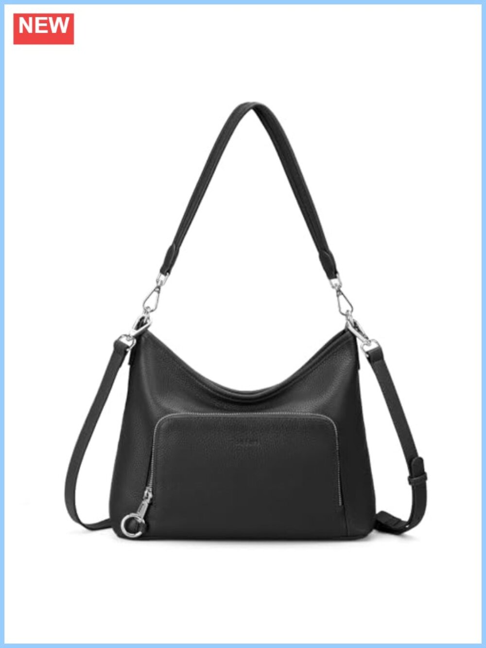Genuine Leather Hobo Bag Anti Theft RFID Convertible Crossbody Purse